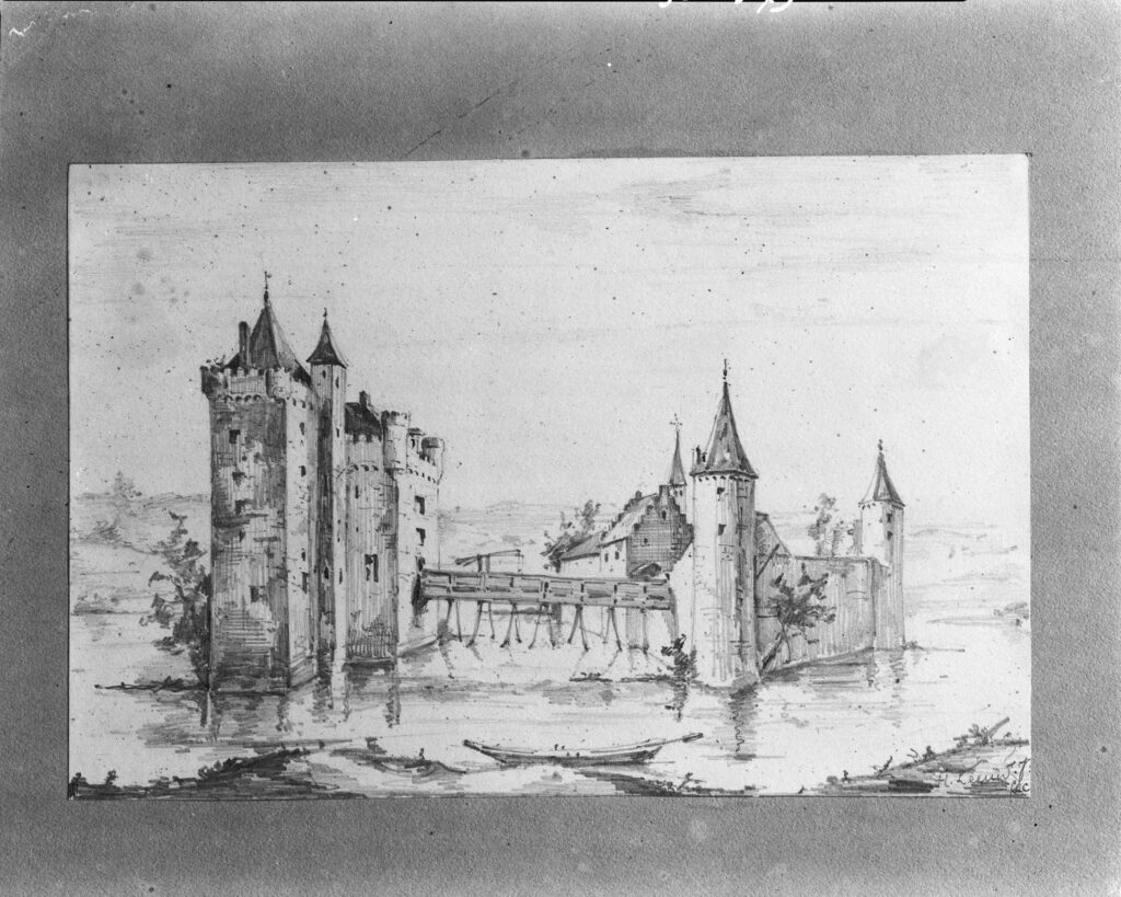 Reproductie historische tekening Kasteel Mierlo